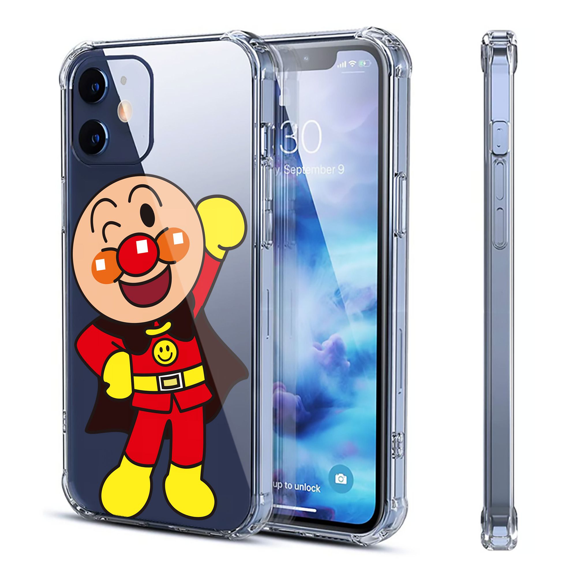 （画像用） アンパンマン Anpanman 【iPhone 12シリーズ対応】透明スマホケース（クリアソフトケース）